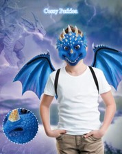 W-N4-3 Deluxe Large Dragon Wings  Mask Fairy Halloween Costume Accessory