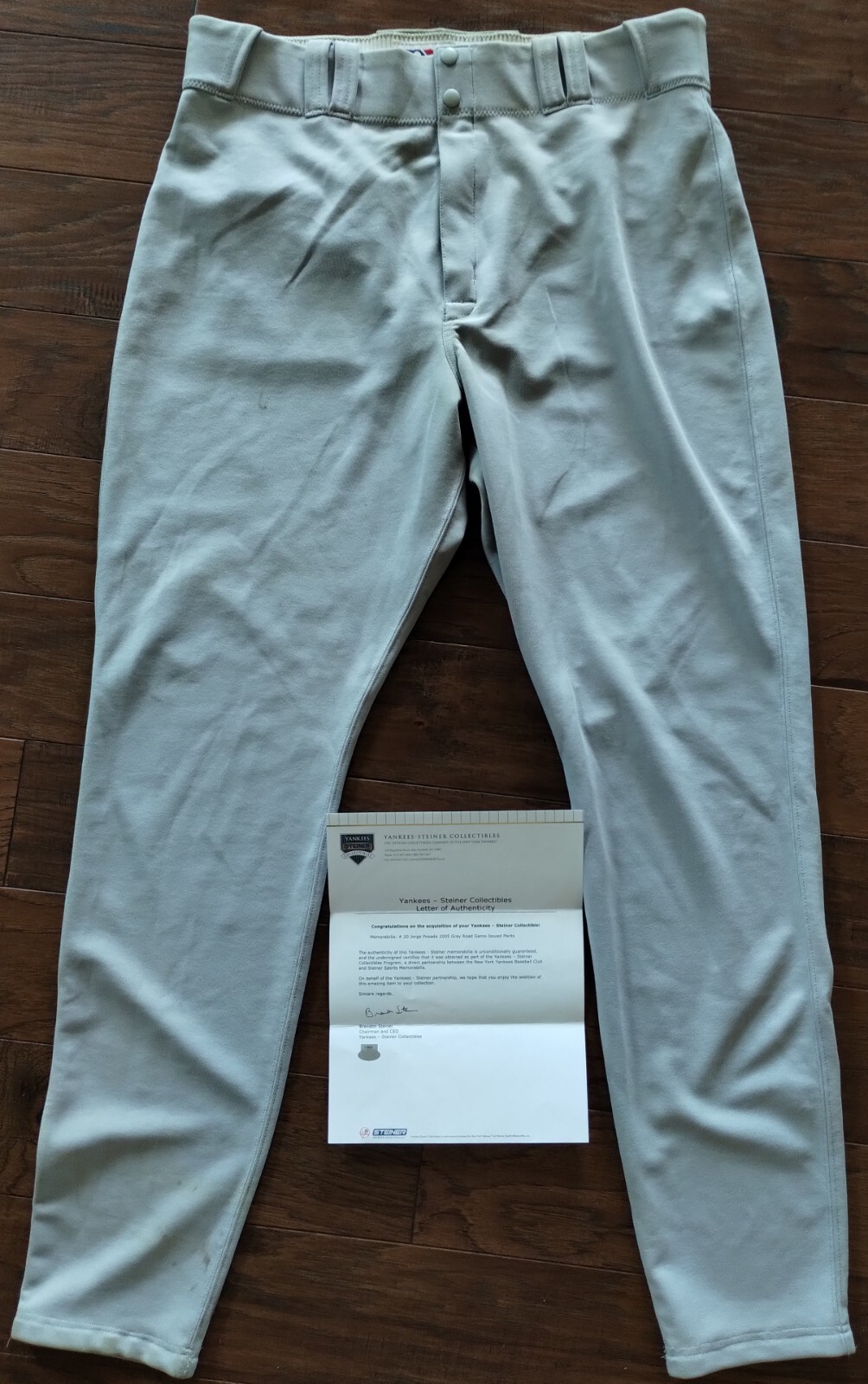 Jorge Posada Yankees 2005 Game Used Worn Road Pants with COA
