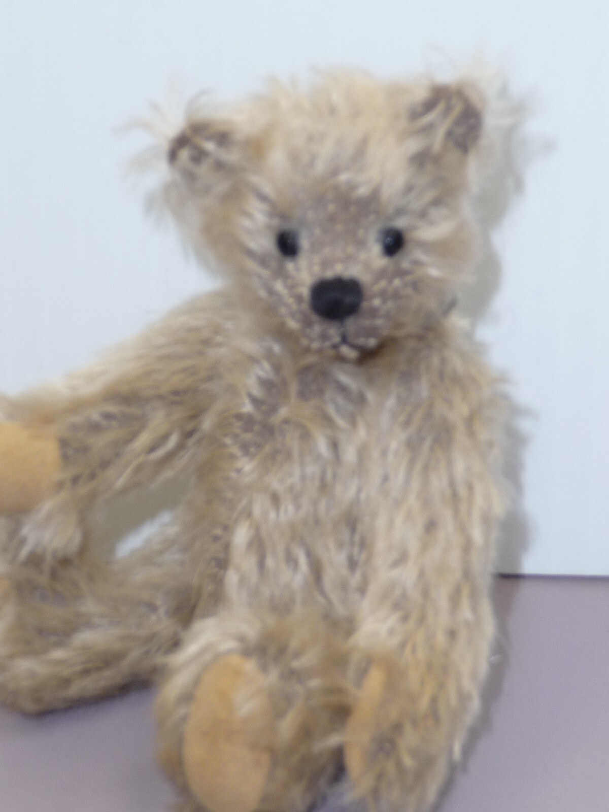 4 1/2" Mohair Artist Bear Beige Mohair Jointed Cute Face