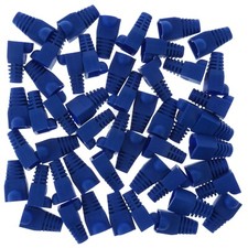 RJ-45 RJ45 Ethernet Strain Relief Boot Cover, Blue, for CAT5 CAT6, 50 Pack