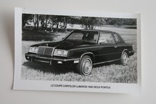 CHRYSLER LeBARON 2 DOORS 1985 Official Press photo - Canada - ST501000318
