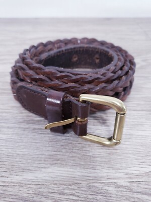 Unbranded Black Brown Braided Leather Belt Size Medium Dark brown Braided Leather Belt - Men main image 4