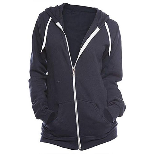Royal Apparel Cotton-Poly Blend Mens Hoodie-Full Zip-White Accent-Fashion Fleece - Picture 5 of 13