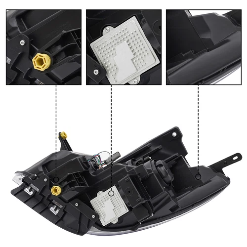 Fit 2013-2017 Buick Enclave HID/Xenon w/o AFS DRL Projector Headlights Headlamps - Picture 4 of 6