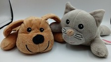 9" Melissa  Doug Dog  Cat Stuffed Plush Toy Brown Puppy Gray Kitten Kitty