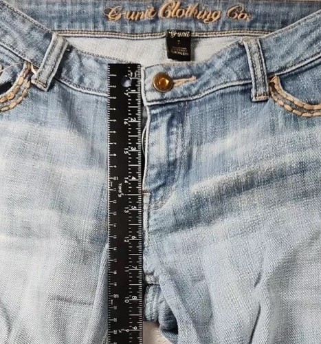 G-Unit Clothing Jeans Actual 31x30 Tag Size 7 Light Wash Embellished Pockets Y2K - Picture 4 of 11