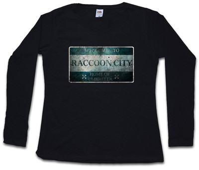 RACCOON CITY SIGN WOMEN LONG SLEEVE T-SHIRT Resident Wesker Umbrella Evil