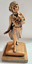Girl Scout Award Figure Copper Signed Marjorie Dangerfield 1950's Paperweight