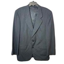 Christian Dior Wool Striped Sport Coat Blazer Mens 42R Dark Gray Single Breasted