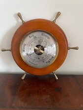NAUTICAL SHIPS BOAT WHEEL ANEROID WEATHERMASTER BAROMETER