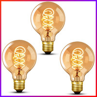 Edison Vintage Led Lampe E27 Dimmbar Warmweiß 2700K Retro 5W 3Er Pack