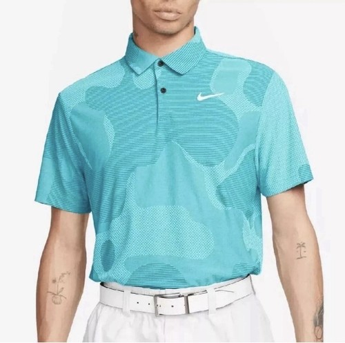 NEW Nike Dri-Fit ADV Tour Camo DR5312-381 Teal Polo Golf Shirt Men's LARGE - Picture 3 of 7