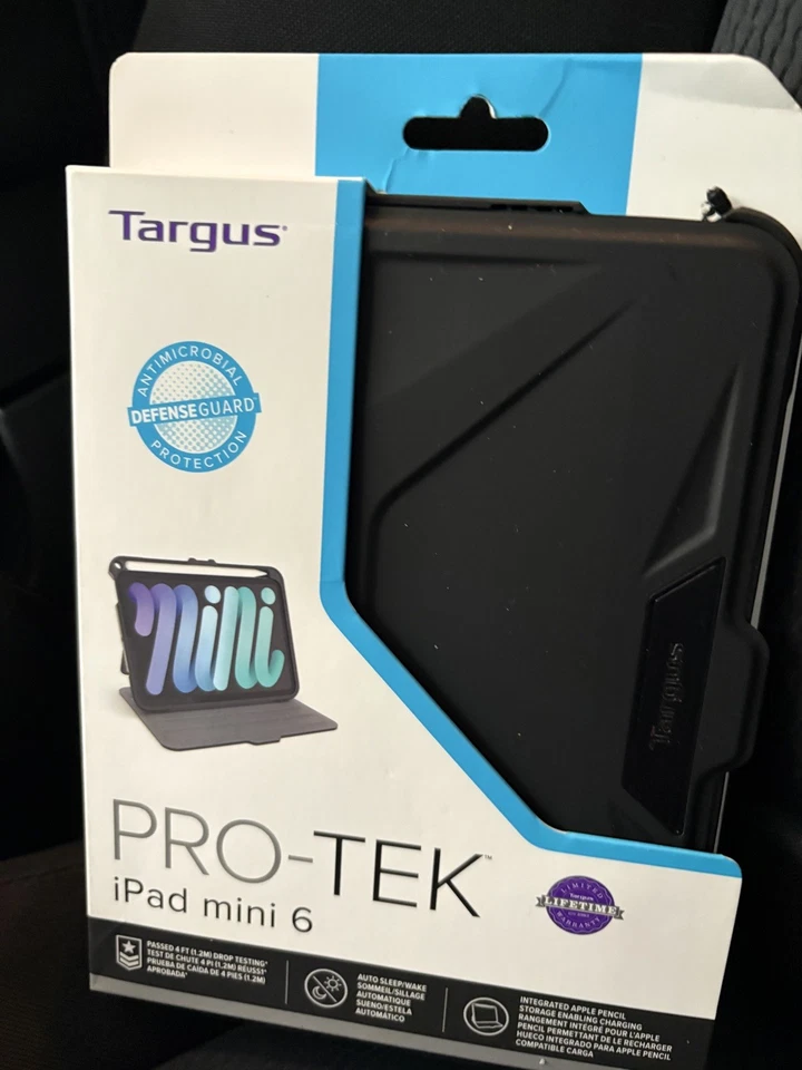 New Targus Pro-Tek For IPad Mini 6 Case Black THZ911US Antimicrobial Protection - Image 2 of 3