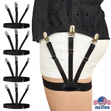 2  Shirt Stays for Men Adjustable Elastic Dress Shirt Garters Holder Straps US