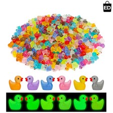 250 Pcs Mini Resin Ducks Glow in The Dark, Tiny Animals Figures to Hide