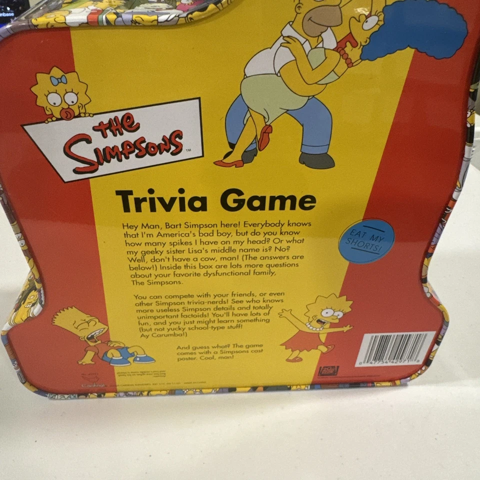 The Simpsons Trivia Game Vtg 2000 Collectors Tin w/ Cast Poster Complete - Image 4 of 4