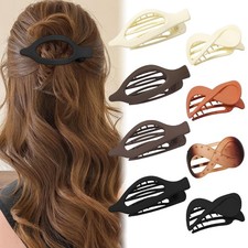 8PCS French Flat Hair Claw Clips for Women 1 Count Pack of 8 , 4color-3