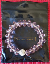 Warren James Melody Pink Swarovski Crystal and Beaded Elasticated Bracelet - BN