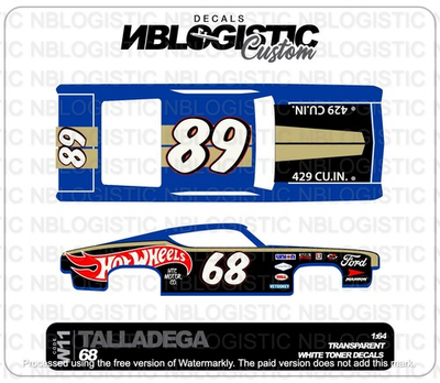 #ad Ford Torino Talladega Custom WaterSlide Decal for hot wheels 1 64 a1 $5.50