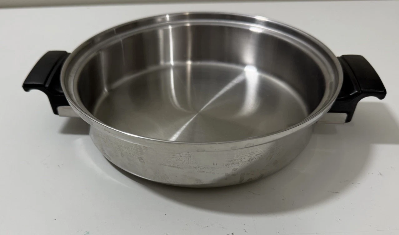 Vtg Royal Queen Multi Core 5 Ply Stainless 8" Sauce Skillet Pan Pot Cookware