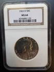 1963-D Franklin 50C Silver Half Dollar, NGC MS64