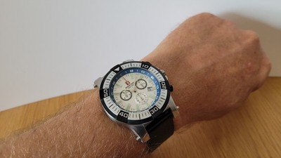 swiss military CHRONOGRAPH /Chrono #06-4H1 blau; Lederband schwarz Carbonoptik