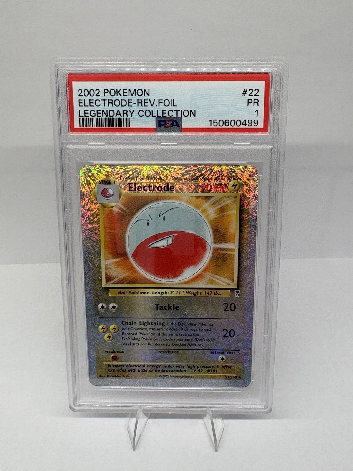 2002 POKEMON LEGENDARY COLLECTION #22 ELECTRODE-REVERSE FOIL PSA 1