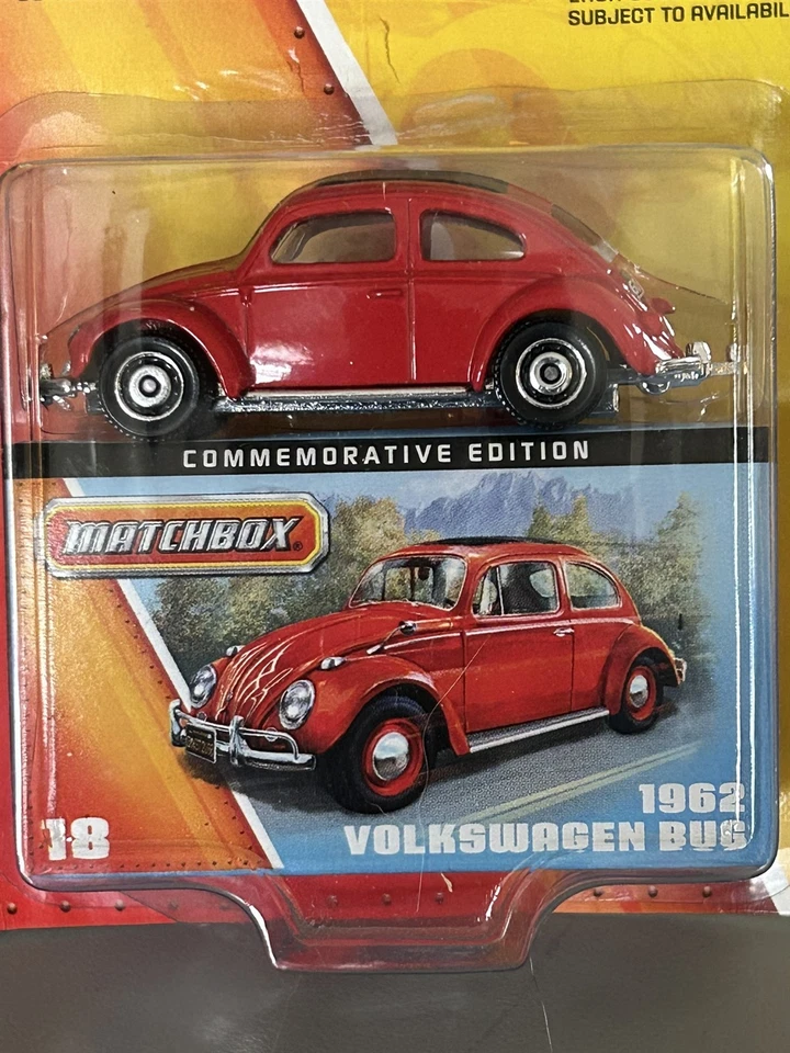 Matchbox 60th Anniversary #18 '62 VW Volkswagen Bug in Red w/ old style box! - Image 2 of 2