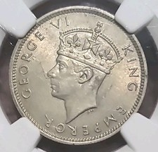 Fiji 1941 Shilling, NGC 58, Superb, Luster, Sharp Detail, Mintage 40,000