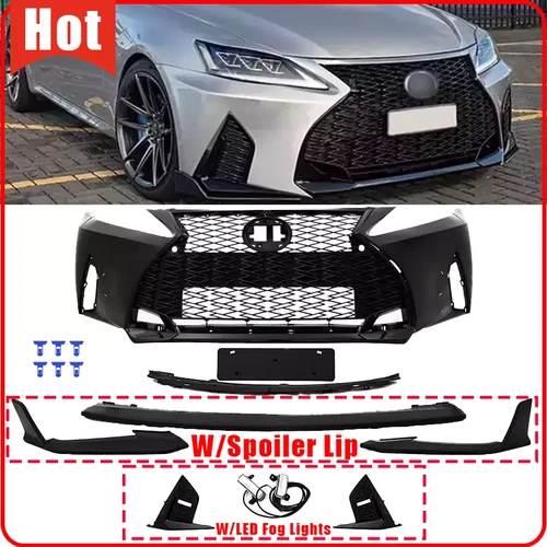For 06-13 Lexus IS250 IS350 Bumper W/LED Fog Light ＆ Lip Kit Conversion To 2021+
