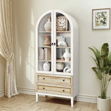 2 Drawer Bookshelves Arch Decora Organizer Storage Luxury 4 Shelf Bookcase White
