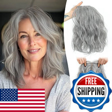 Ms Taj 11 Inch Short Wavy Hair Topper for Women with Thinning Hair, Natural Synt