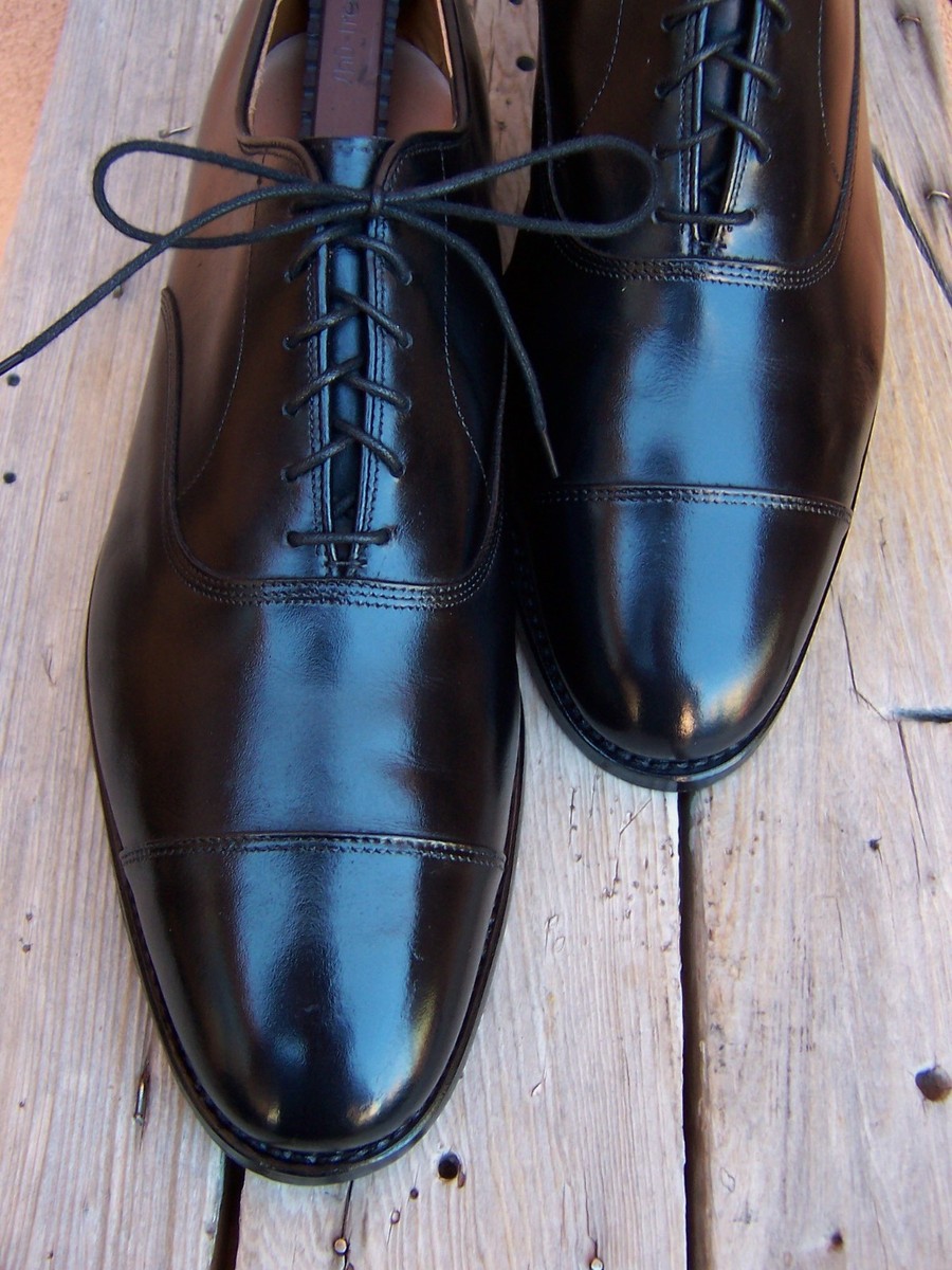 ALLEN EDMONDS PARK AVENUE Mens Dress Shoes Black Leather Cap Toe