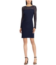 American Living Womens Metallic Sheath Dress, navybluesilver, 12