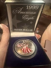 New ListingAmerican Eagle Walking Liberty 1999 - 1oz .999 Fine Silver Colorized Dollar