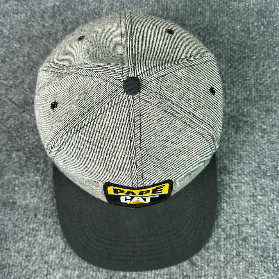 De colección PAPE CAT Sombrero Gris Denim Snapback Camionero Parche Oruga Oregón EE. UU. Foto 2 de 4