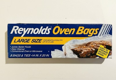 Vintage Reynolds Oven Bags 1992 Large Size 5 Bags 14x20  Unopened Meat 12 lb