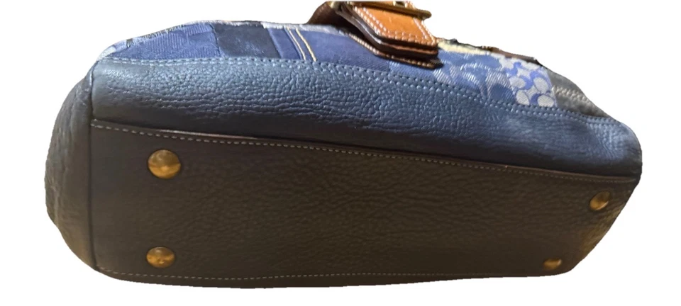 Coach подпись лоскутное одеяло джинсовой ткани сумка с короткими ручками наплечная сумка замок Y2K - Изображение 4 из 4