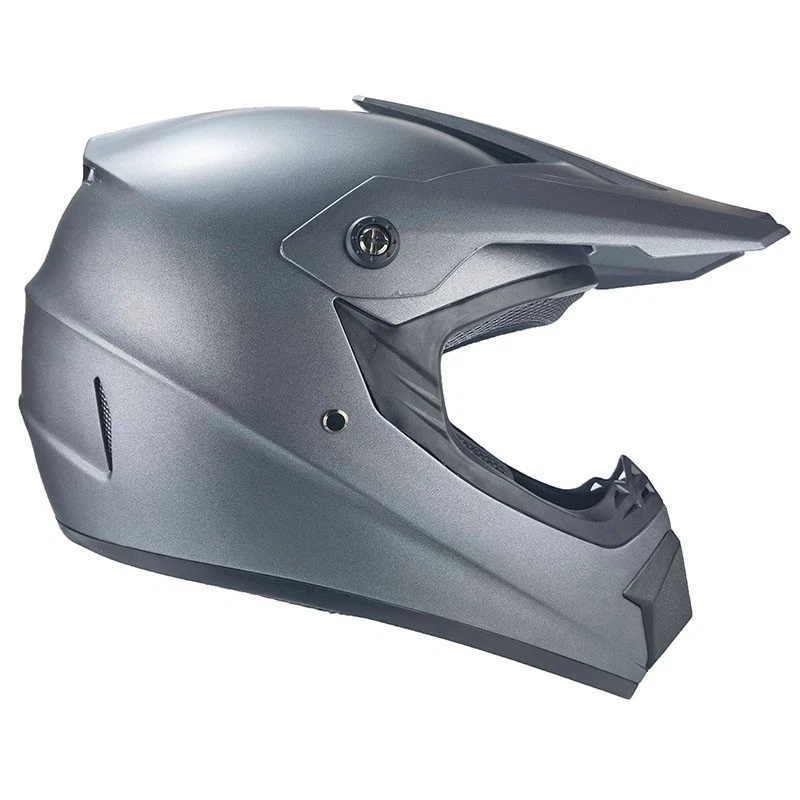 Crosshelm Helm Kinderhelm Motorradhelm Motocross Jethelm grau uni ECE DOT ATV - Bild 4 von 4
