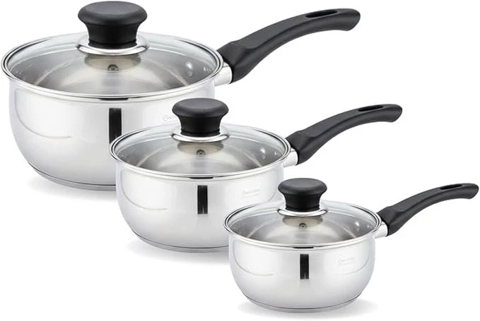 Set of 3 Stainless Steel Non Stick Saucepans Induction Cooking Pots Pan With Lid
Opens in a new wind