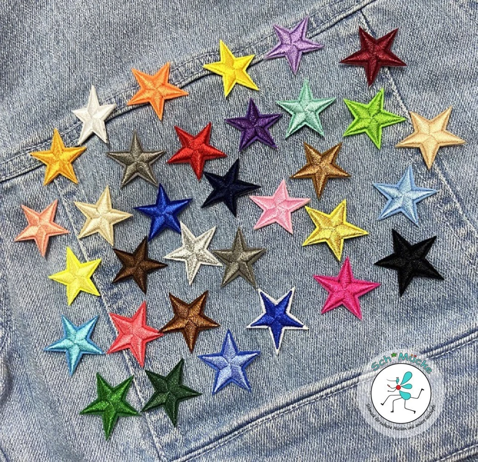 Aufbügler Sterne-Sets bunt Glücksbringer Geschenkidee Patch Applikation Flicken - Bild 2 von 4