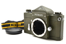 Almost Unused Nikon F Eye Level Olive Repaint SLR 35mm Film Camera From Japan