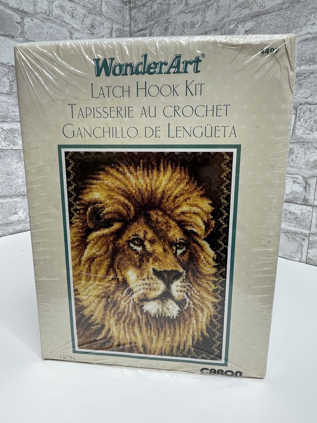 Vintage Latch Hook Kit Lion Caron Wonderart Large 27”x 40” NIB Rare Craft HTF