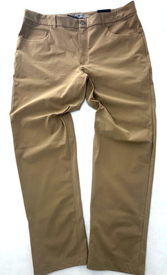 VRST Limitless Athletic Fit 5 Pocket Performance Pants Beige Mens Size 36x32