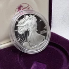 1987 1 oz .999 Fine Silver American Eagle Proof Coin w/ velvet case, no CoA [j2]