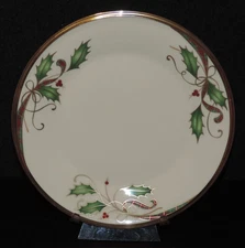 LENOX HOLIDAY NOUVEAU 8 1/8" DIAMETER SALAD PLATE, MULTIPLES AVAILABLE