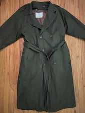 Vintage Towne London Fog Green Belted Removable Liner Trench Coat Men 44 Long