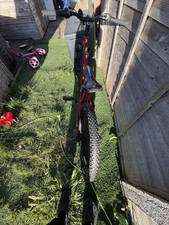 26in Mountain Bike, Front Suspension, Mechanical Disc Brakes, Med, Red/Black