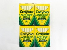 Yellow Vintage 1988 Crayola Anti-Dust Chalk 4 Box Pack New Never Used 1401