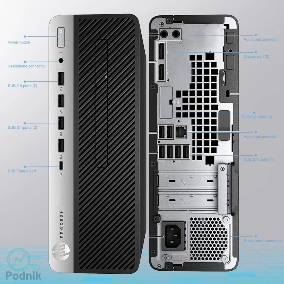 HP SFF Desktop PC i7, up to 32GB RAM, 1TB SSD NVMe, Windows 10/11 Pro, WiFi, BT - Image 2 of 4